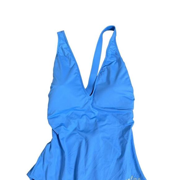 CALME CROSS‎ BACK ONE PIECE SWIMSUIT DELLA BLUE SIZE XL NWT - Picture 3 of 7